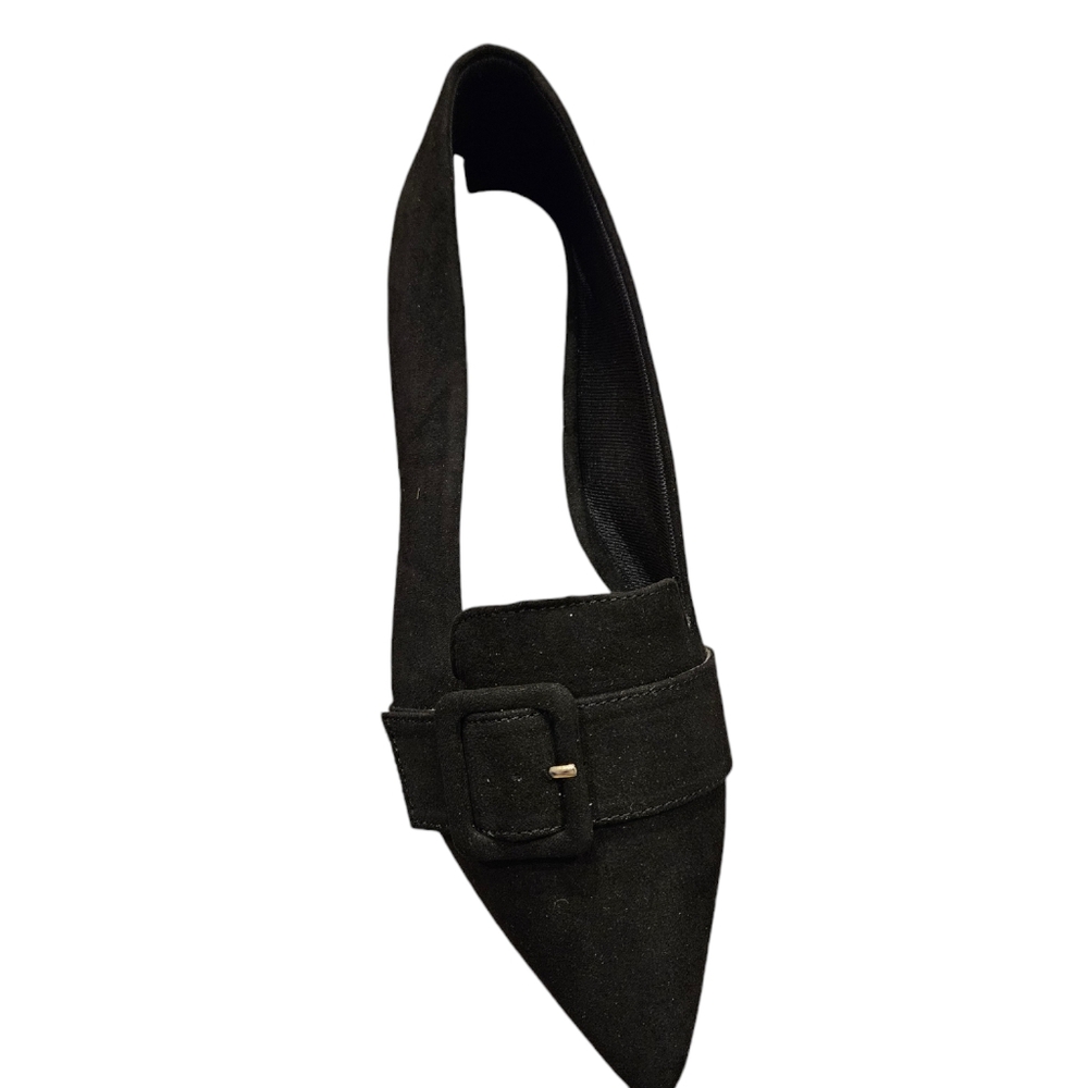 Women's Journee Collection Audrey Pointed Toe Loafer Black Faux Suede 10